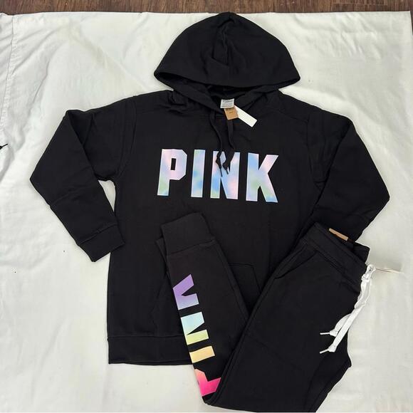 PINK VICTORIA SECRET hoodie and joggers Set - Picture 3 of 9